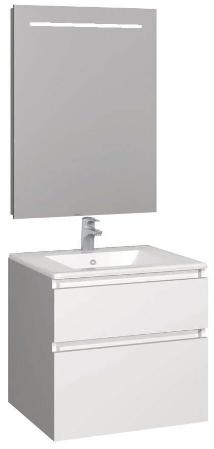 Conjunto Baho manning susp. 60 blanco con espejo led