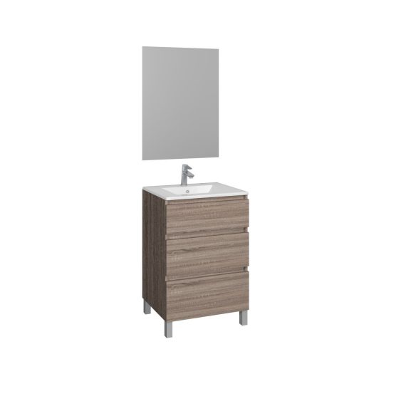 Conjunto Baho manning a suelo 60 roble cambrian con espejo liso