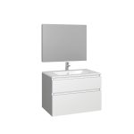 Conjunto Baho manning susp. 80 blanco mate con espejo liso