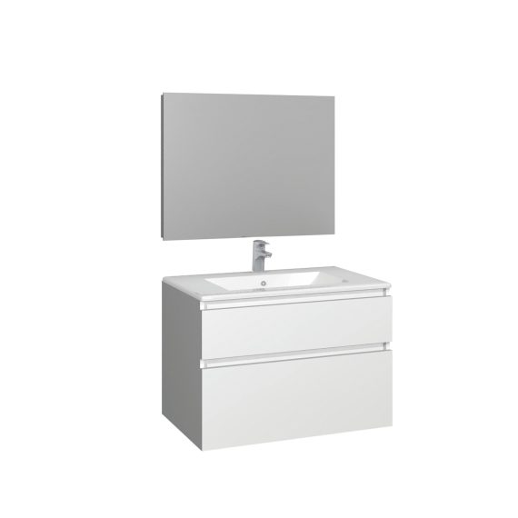 Conjunto Baho manning susp. 80 blanco mate con espejo liso
