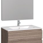 Conjunto Baho manning susp. 80 roble cambrian con espejo liso