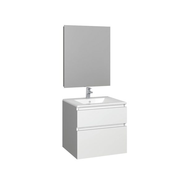 Conjunto Baho manning susp. 60 blanco con espejo liso