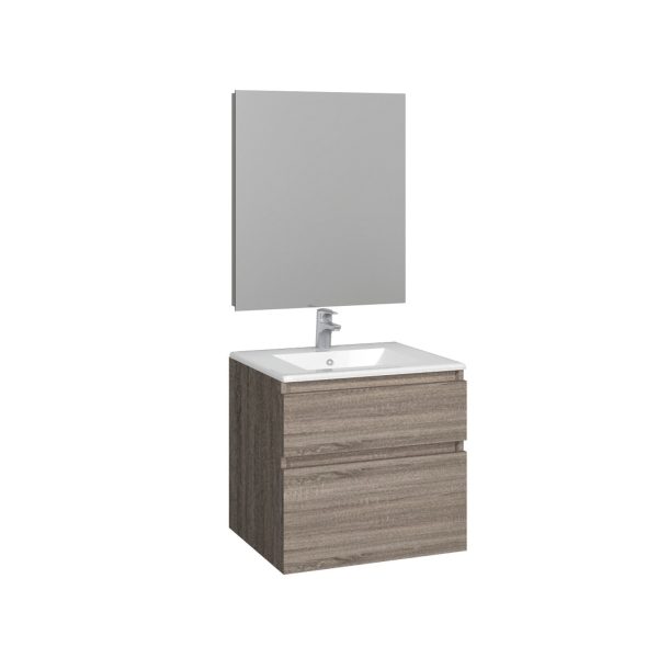 Conjunto Baho manning susp. 60 roble cambrian con espejo liso
