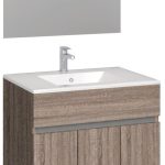 Conjunto Baho matty a suelo 70 cambrian con espejo liso