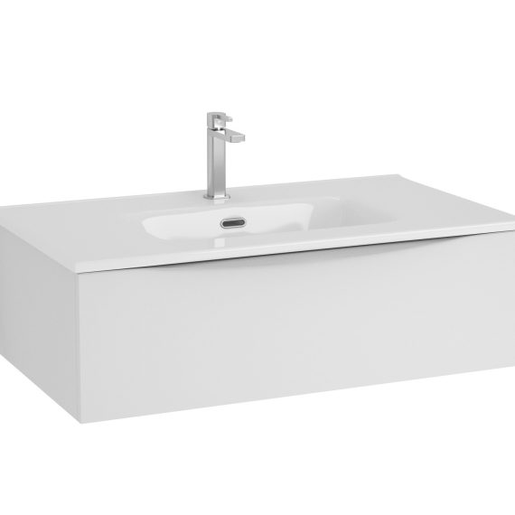 Mueble Baho Lucca 1 cajon suspendido 80 blanco mate