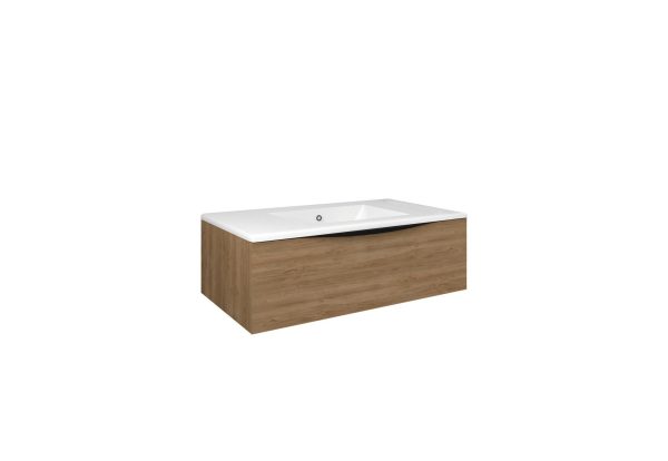 Mueble 1 cajon suspendido Baho Lucca 80 cm roble natural