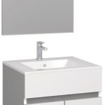 Conjunto Baho Matty a suelo 60 2P blanco con espejo liso