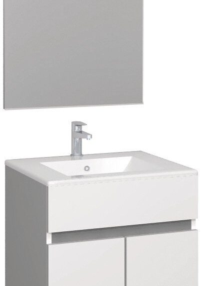Conjunt Baho Matty a terra 60 2P blanc amb mirall llis