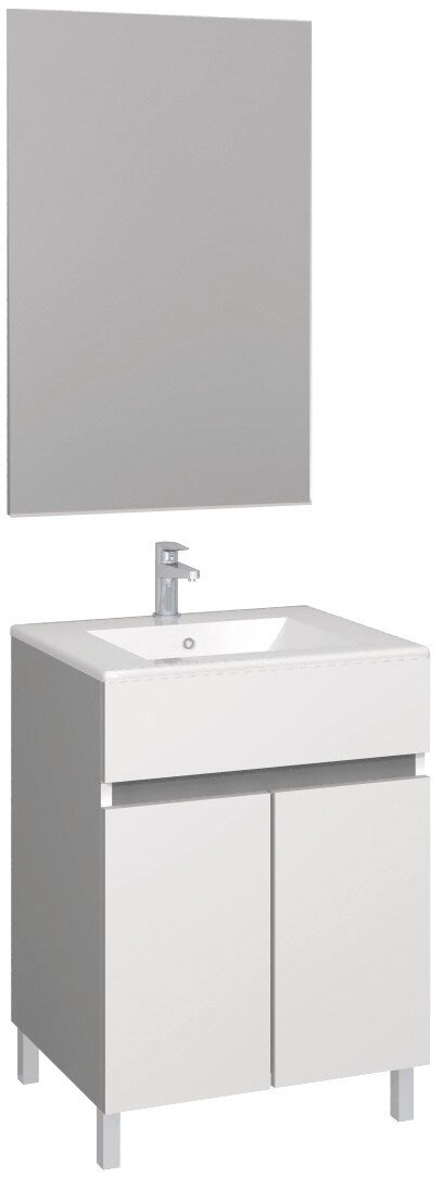 Conjunt Baho Matty a terra 60 2P blanc amb mirall llis
