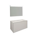 Conjunto Baho Plus 100 Frame 1C Blanco Mate (Espejo Led)