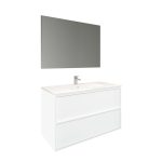 Conjunto Baho Basic 100 Frame 1C Blanco Mate (Espejo Liso)