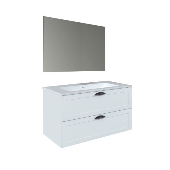 Conjunto Baho Basic 100 Century White (Espejo Liso)