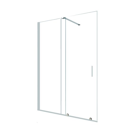 Mampara Baho Cielo con perfileria cromo 165 cm - entre paredes