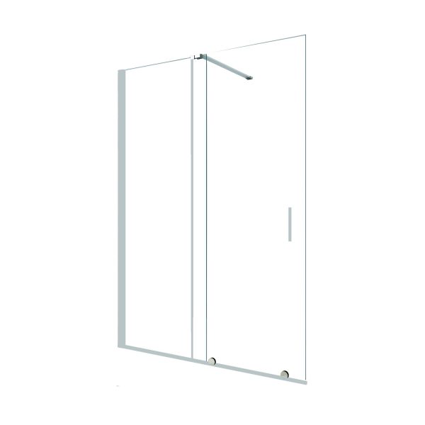 Shower screen Baho Cielo with chrome profiles 165 cm - recess