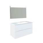 Conjunto Baho Plus 100 Calma Blanco Brillo (Espejo Led)