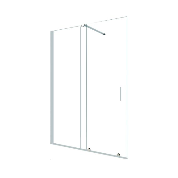 Mampara Baho Cielo con perfileria cromo 155 cm - entre paredes