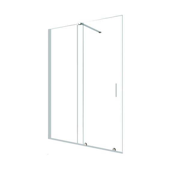 Mampara Baho Cielo con perfileria cromo 145 cm - entre paredes