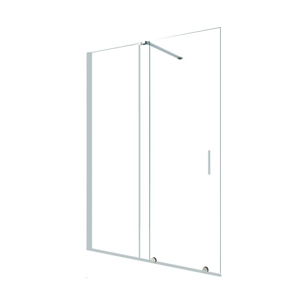 Shower screen Baho Cielo with chrome profiles 145 cm - recess
