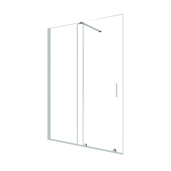 Shower screen Baho Cielo with black profiles 135 cm - recess