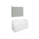 Conjunto Baho Plus 100 Manning Suspendido Blanco Mate (Espejo Led)