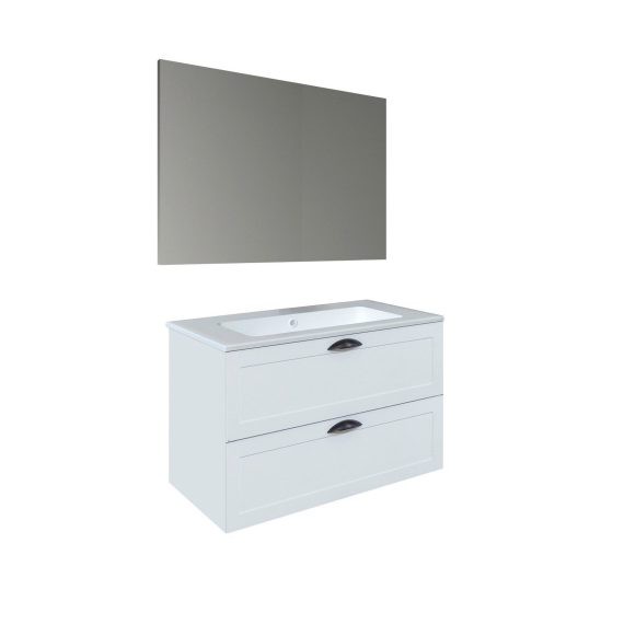 Conjunto Baho Basic 80 Century White (Espejo Liso)