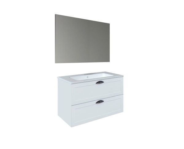 Conjunto Baho Basic 80 Century White (Espejo Liso)