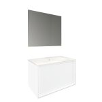 Conjunto Baho Basic 80 Frame 1C Blanco Mate (Espejo Liso)
