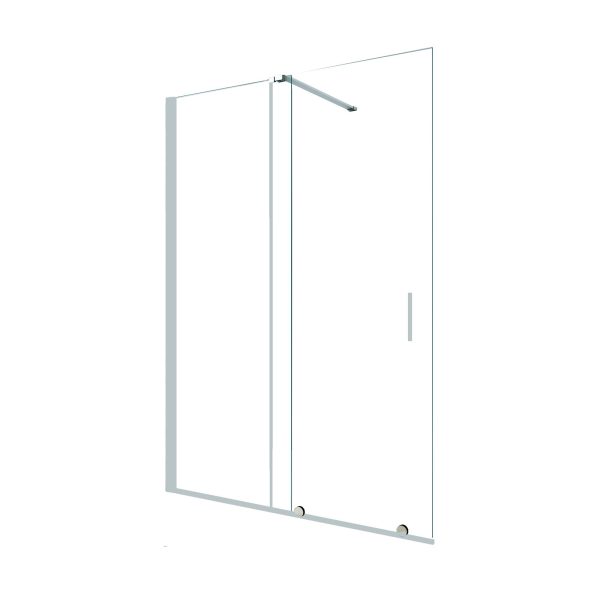 Shower screen Baho Cielo with chrome profiles 135 cm - recess