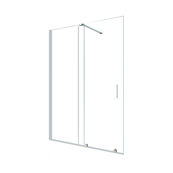Shower screen Baho Cielo with chrome profiles 130 cm - recess