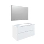 Conjunto Baho Basic 100 Calma Blanco Brillo (Espejo Liso)