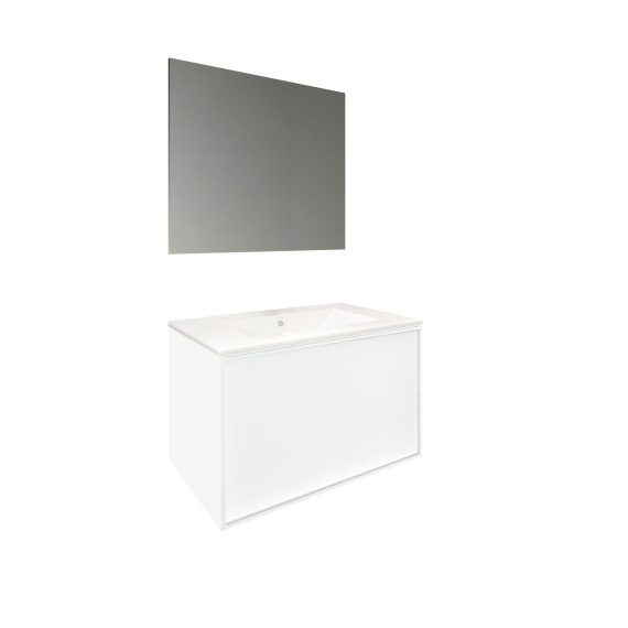 Conjunto Baho Basic 60 Frame 1C Blanco Mate (Espejo Liso)