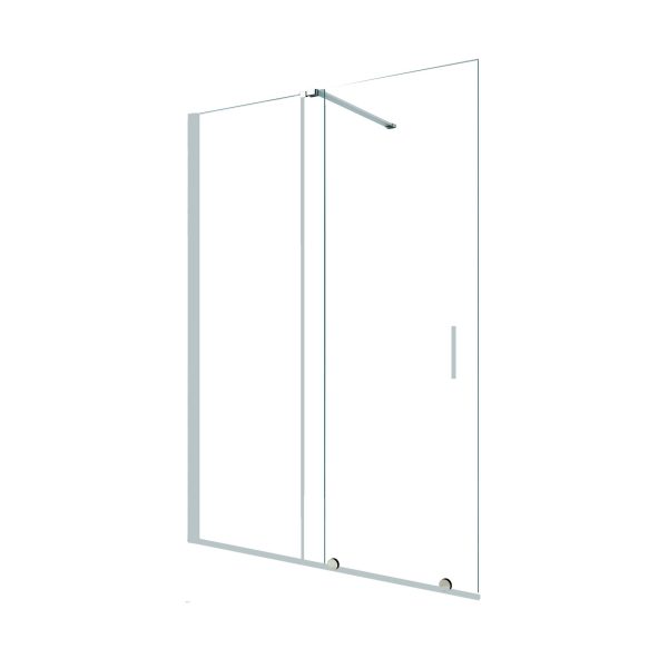 Shower screen Baho Cielo with chrome profiles 125 cm - recess