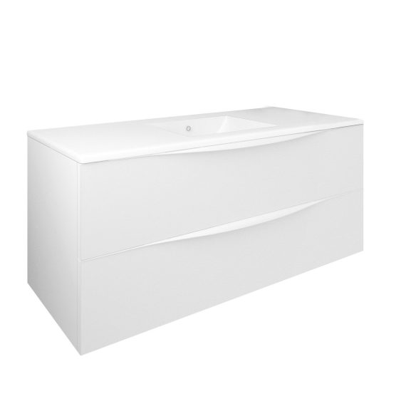 Mueble Baho Lucca 2 cajones suspendido 120 blanco mate