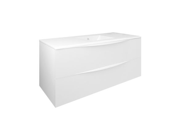 Moble Baho Lucca 2 calaixos suspès 120 blanc mat