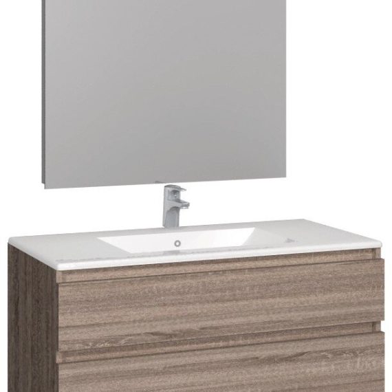 Conjunt Baho manning susp. 100 roure cambrian amb mirall led