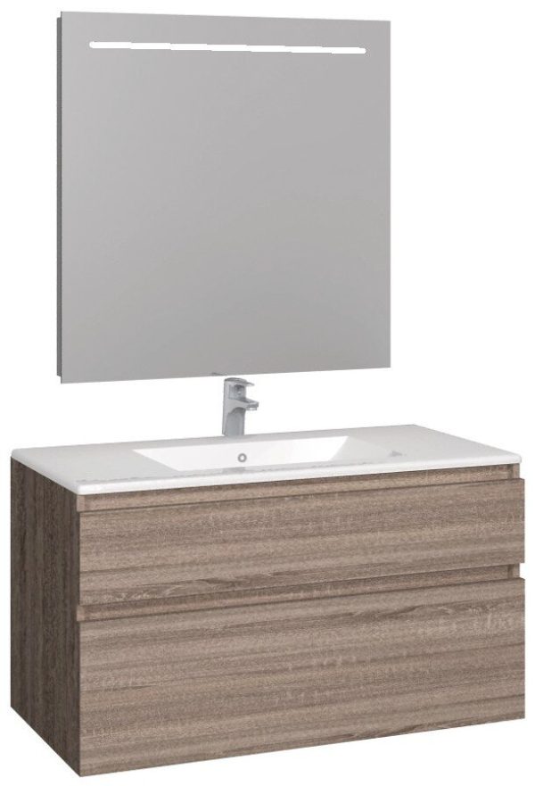 Conjunt Baho manning susp. 100 roure cambrian amb mirall led