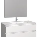 Conjunto Baho manning susp. 100 blanco con espejo led