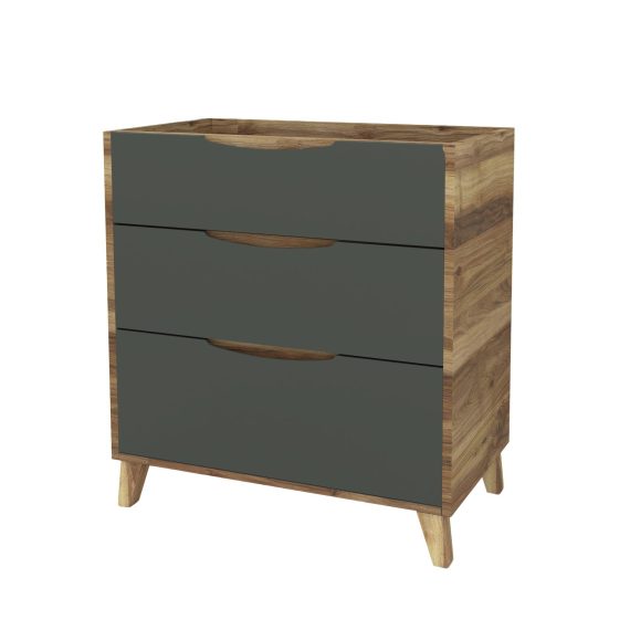Mueble Baho Eibar 3C a suelo 100 Antracita mate y enebro
