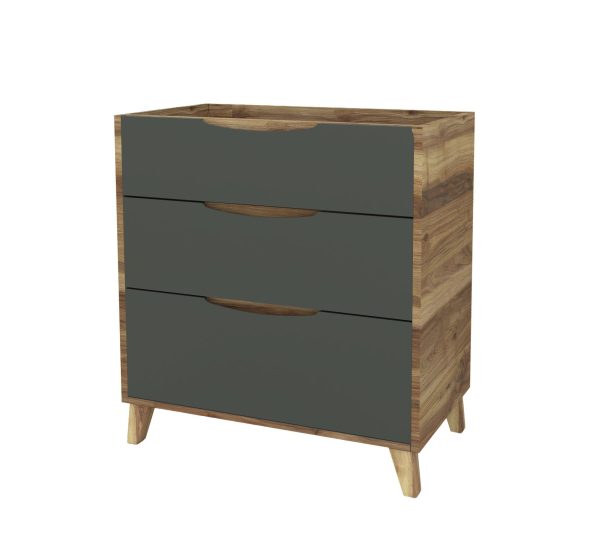 Mueble Baho Eibar 3C a suelo 100 Antracita mate y enebro
