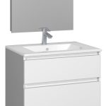 Conjunto Baho manning a suelo 70 blanco mate con espejo led