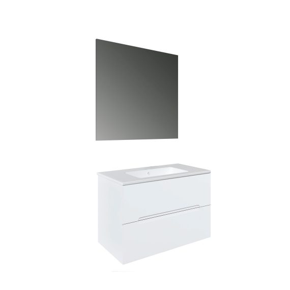 Conjunto Baho Basic 80 Calma Blanco Brillo (Espejo Liso)