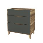 Mueble Baho Eibar 3C a suelo 80 Antracita mate y enebro