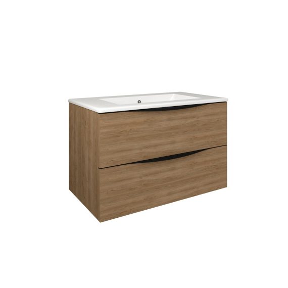 Mueble Baho Lucca 2C suspendido 80 roble natural