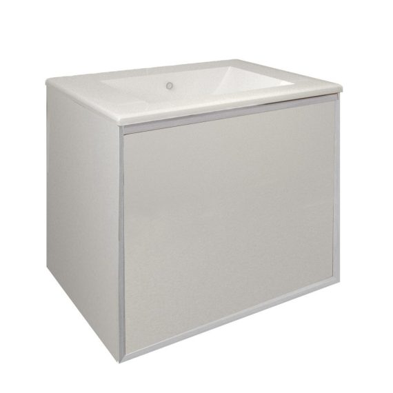 Mueble Baho Frame 1 cajón suspendido 60cm blanco mate
