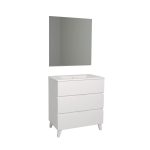 Set Baho Manning floor-standing 80 white with plain mirror