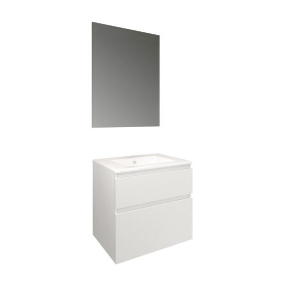 Conjunto Baho Basic 60 Manning A Suelo Blanco Mate (Espejo Liso)