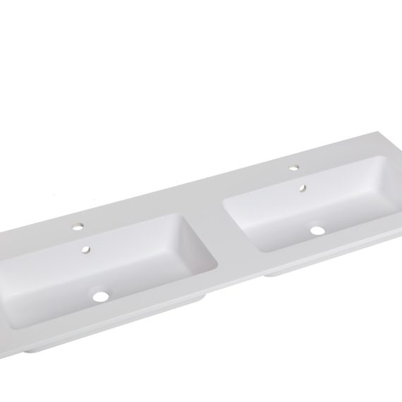 Lavabo Baho Bianco V mate 140 cm. doble seno