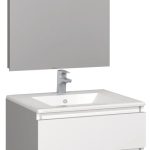Conjunto Baho manning susp. 60 blanco mate con espejo led
