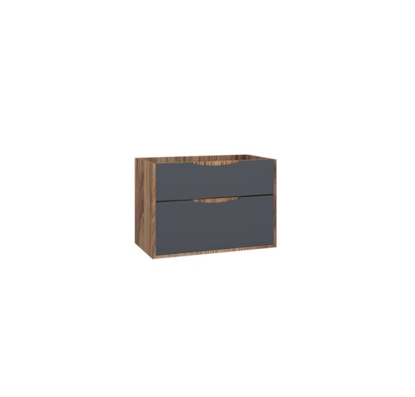 Mueble Baho Eibar 2C suspendido 100 Antracita mate y enebro