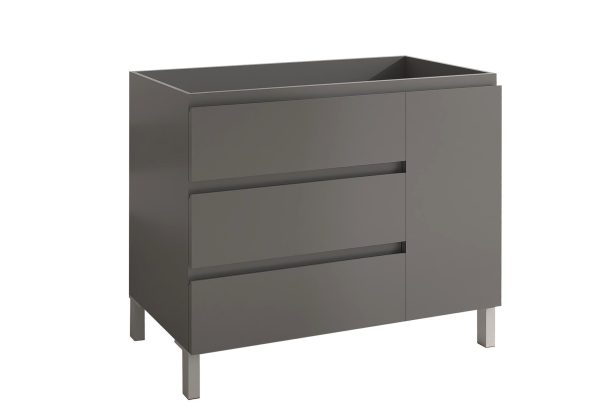 Mueble Baho Nordic Gris mate 3C 1P 100x45 a suelo